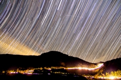 Starry sky composite in Unzen