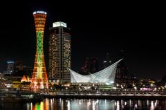 Night view of the sparkling Meriken Park