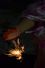 手の下の花火大会