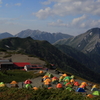 山小屋のある風景　～　槍・穂展望の素晴らしい立地に立つ山小屋　～