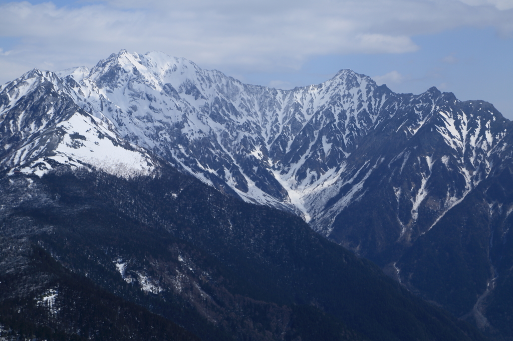 残雪の穂高連峰