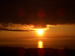 オホーツクに沈む夕日。