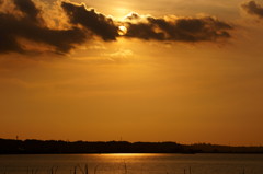 夕日が降りてきた