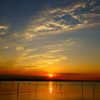 霞ヶ浦と夕日