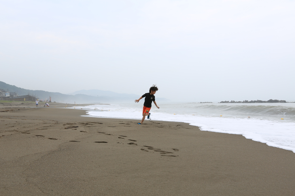 海に入る前の準備体操