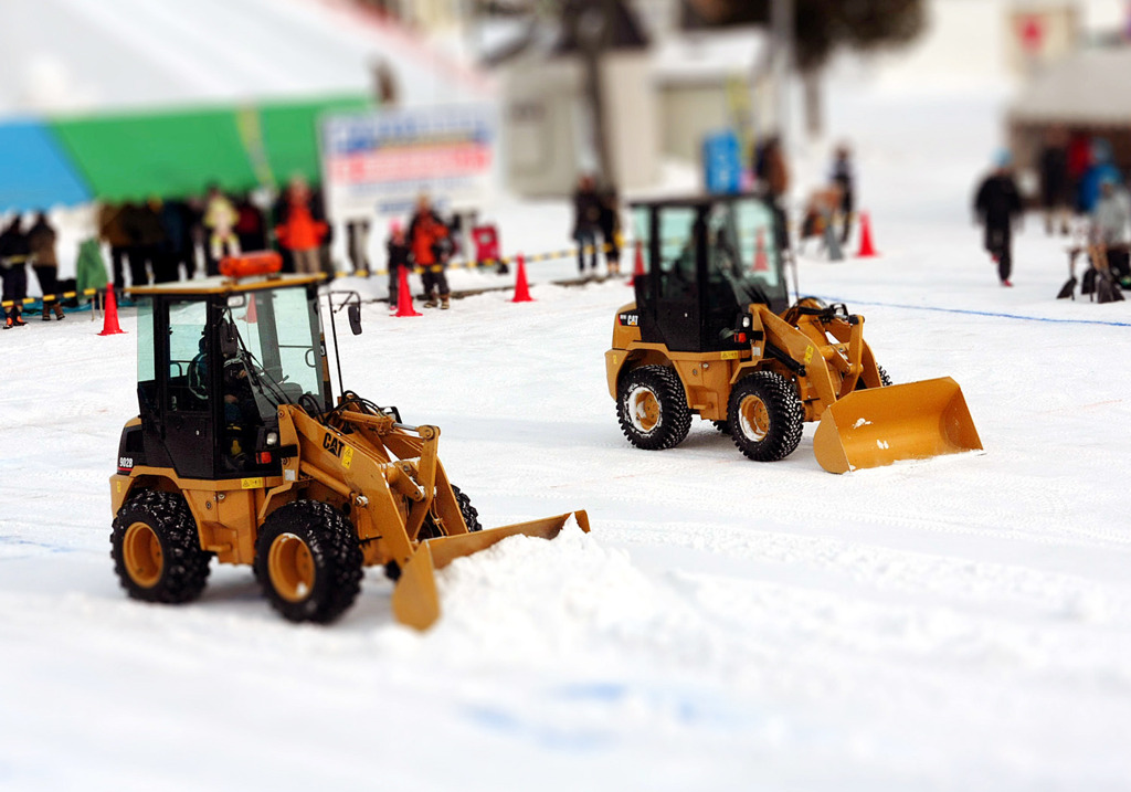 除雪作業ミニチュア風