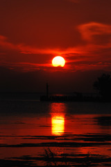 琵琶湖の夕焼け