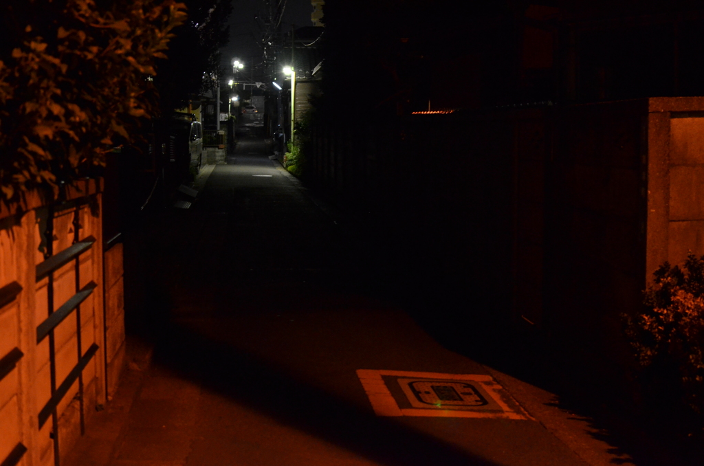 赤い夜道