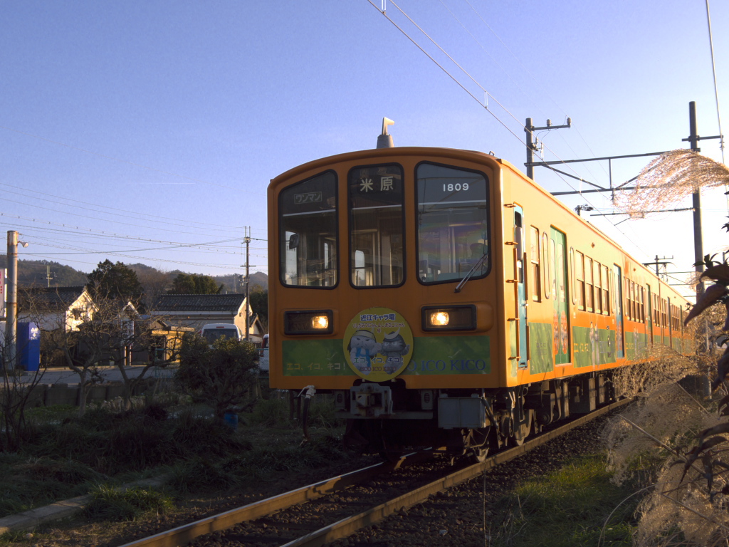 近江鉄道～夕日を浴びて