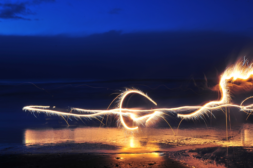 The shore in a sacred night