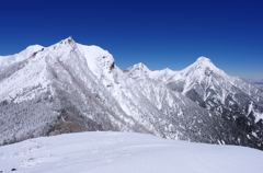 快晴の雪山