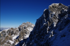 雪の少ない雪山