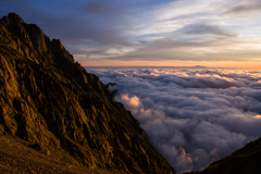 奥穂夕景