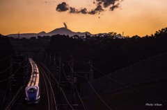 夕暮れの浅間山