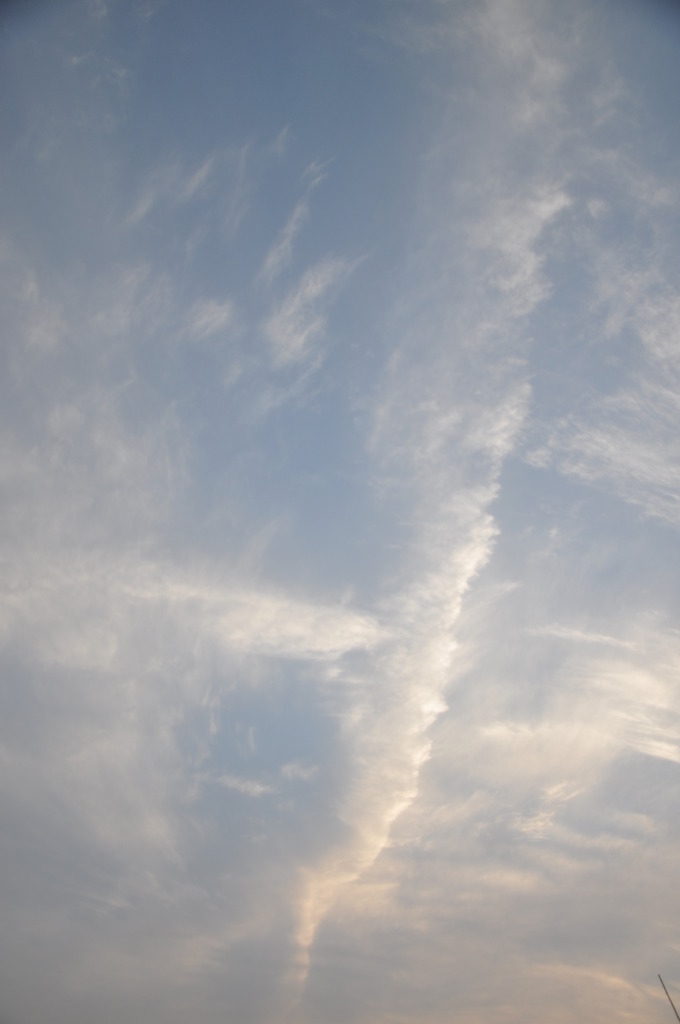 青空から夕暮れに