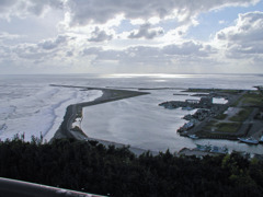2006-09-25 刑部岬より飯岡漁港を望む