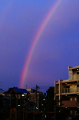 夕暮れの虹