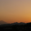 夕焼けの富士山。