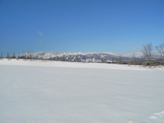 冬の那須連山を望む