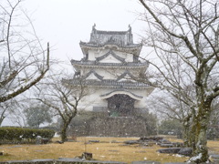 宇和島城・雪