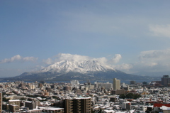 雪化粧の桜島