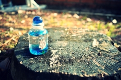 blue bottle ship