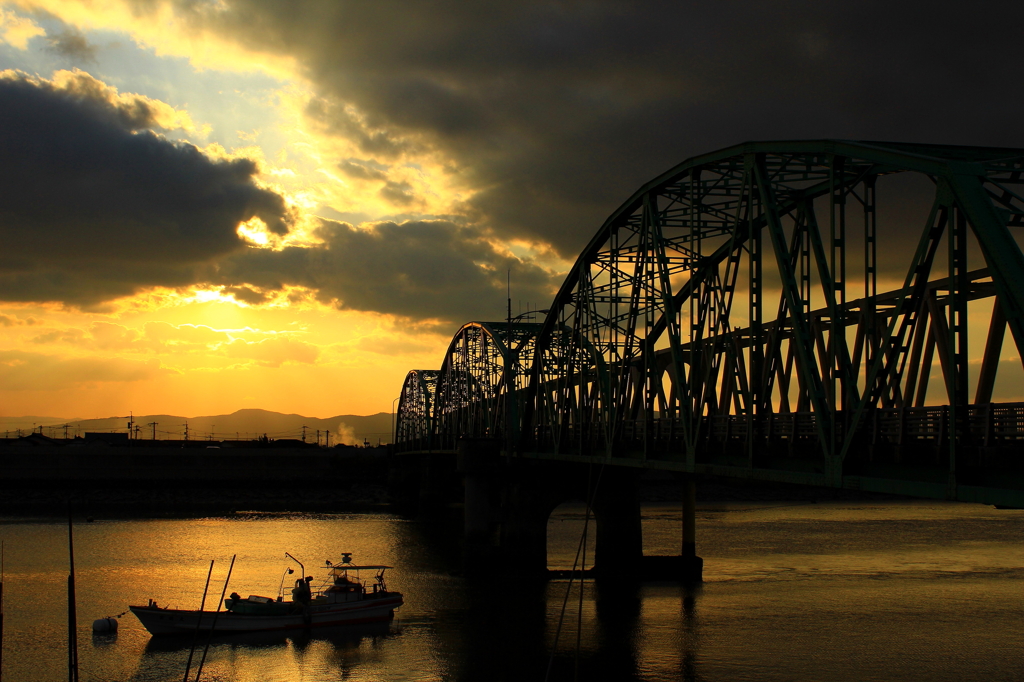 佐賀六角川～夕景