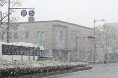 雪の降る街で