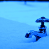 The faucet in snow