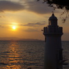 伊良湖岬灯台と夕陽