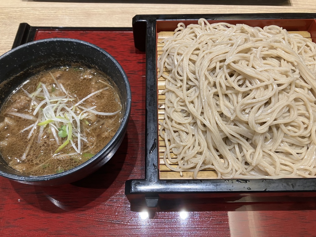 家族亭の牛肉つけそば