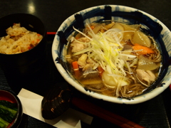 けんちん蕎麦とかやくご飯