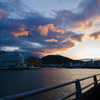 県庁近くの夕日