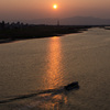 阿波しらさぎ大橋から望む夕日