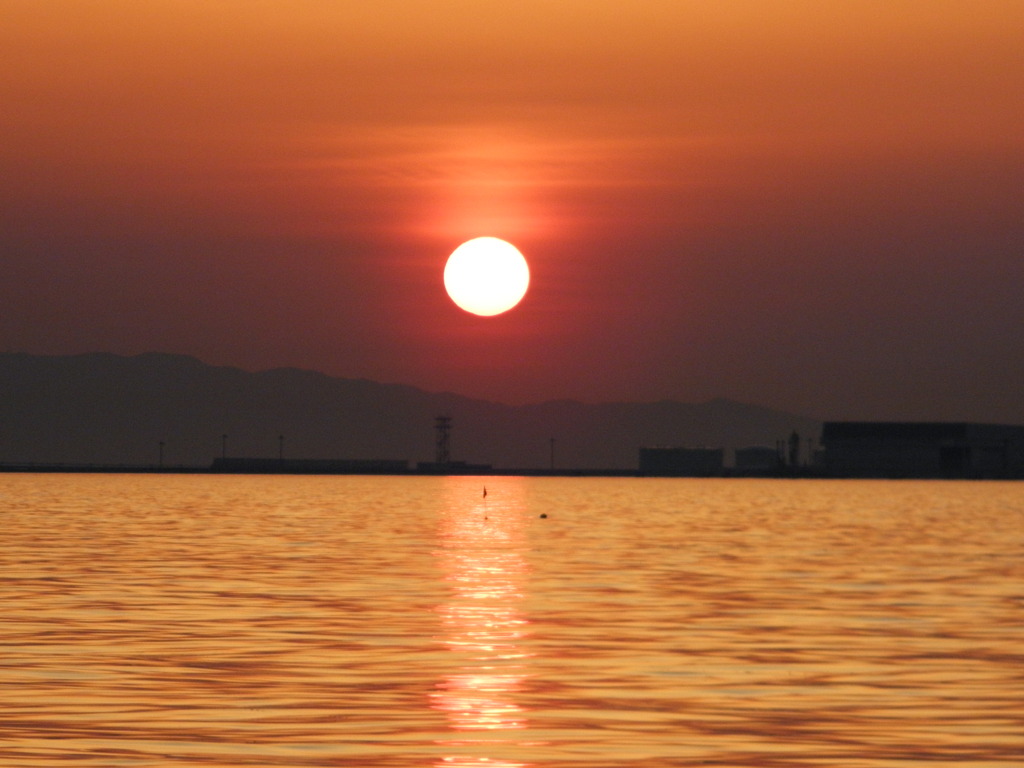 夕暮れの関空