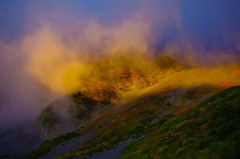 燃えるような穂高岳