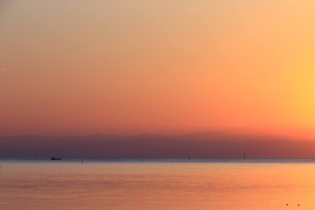 早朝の有明海