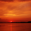 夕日に染まり