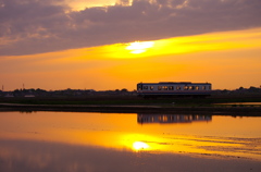 関東鉄道　夕景