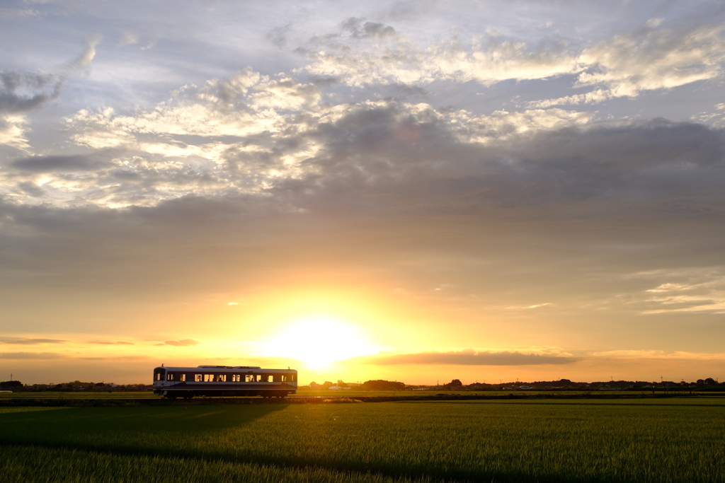 関東鉄道　夕景