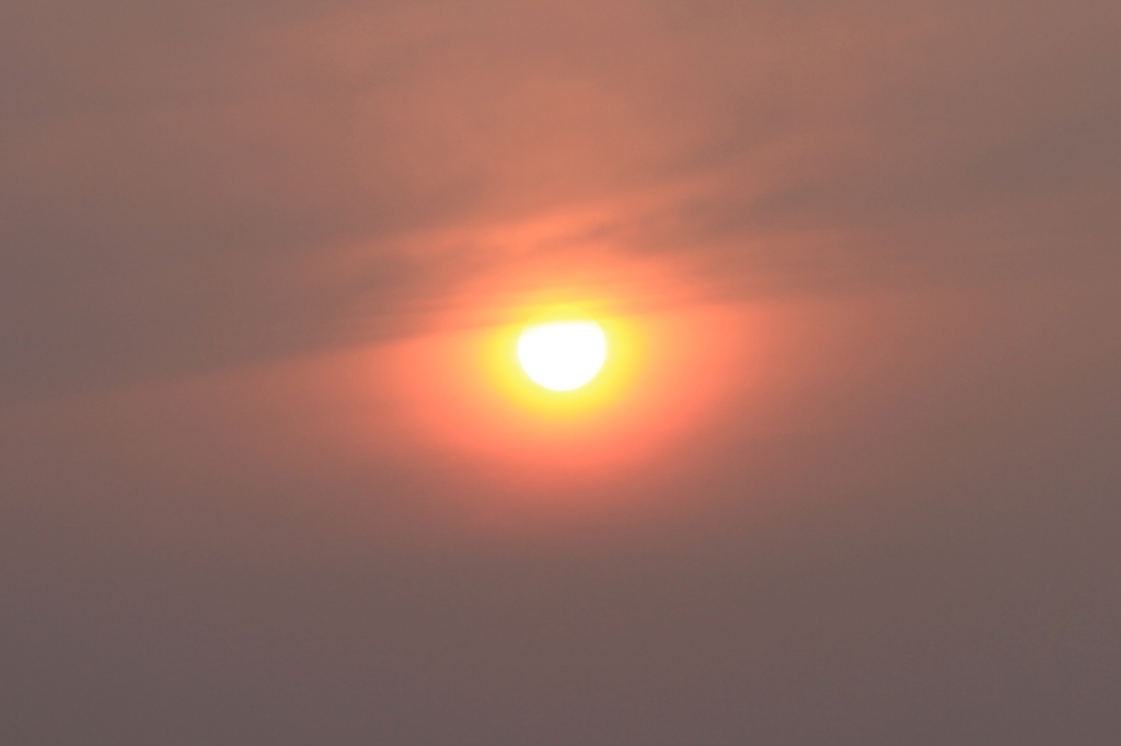 にらむ太陽の目