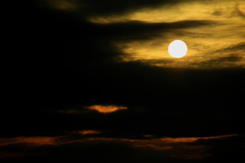 海の上で撮る夕日