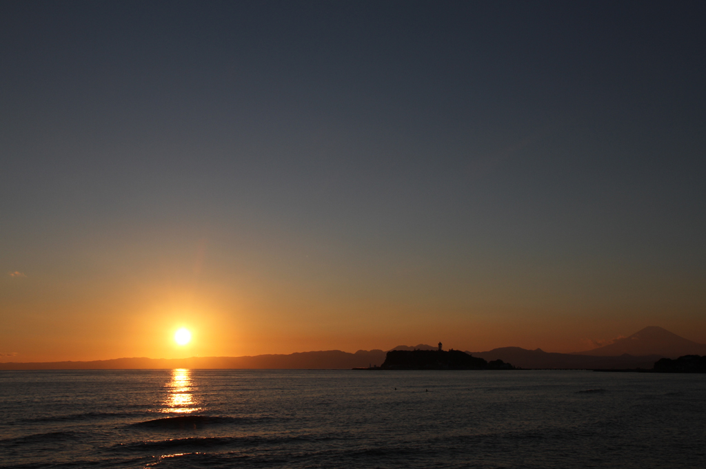 夕日～江ノ島～富士山