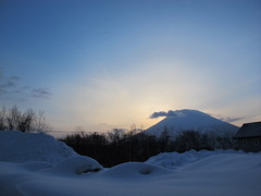 羊蹄山の朝焼け