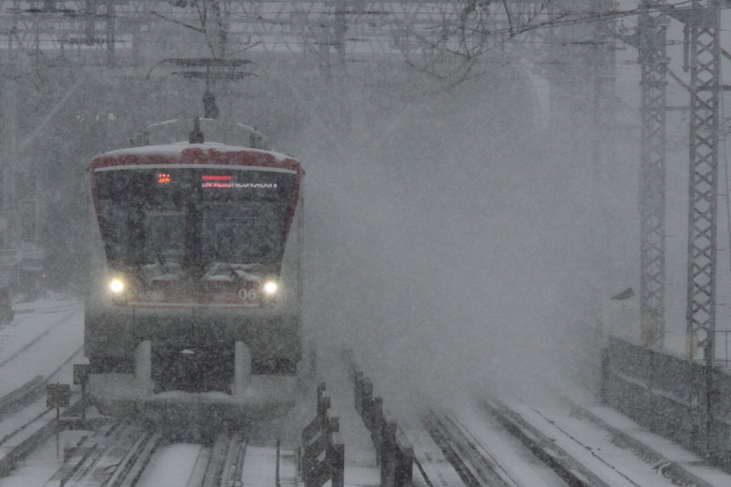 雪中邁進