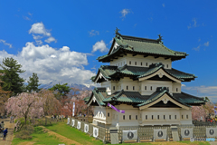 弘前城と岩木山