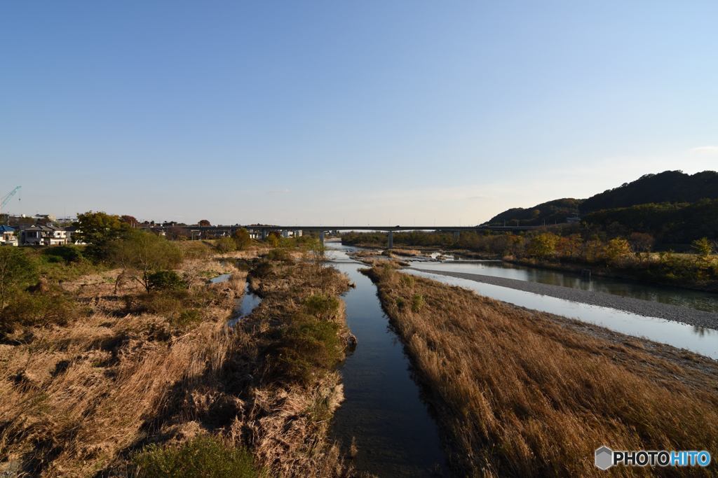 羽村堰下橋から下流を眺める