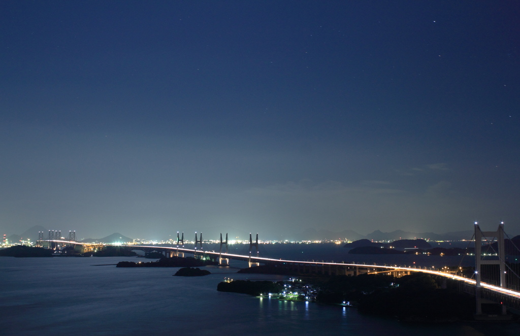 夜景　瀬戸大橋