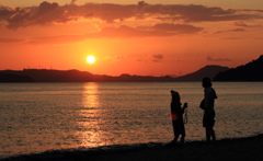 夕焼け　渋川