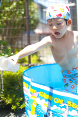 プール好き　水嫌い